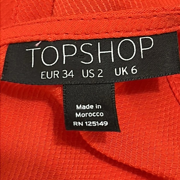 TopShop Sleeveless Swing Blouse Womens Size 2 Orange‎ Lightweight - Picture 3 of 6